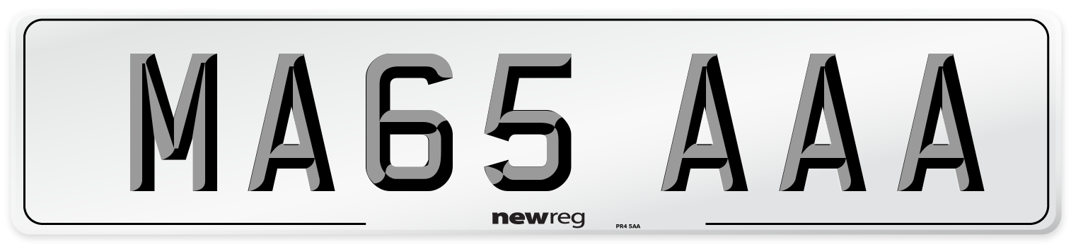 MA65 AAA Number Plate from New Reg